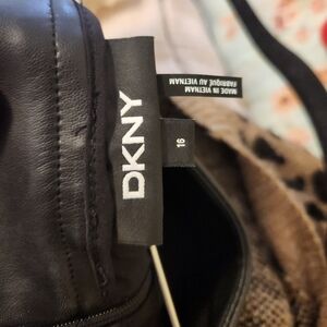 DKNY Black Faux Leather Outerwear
